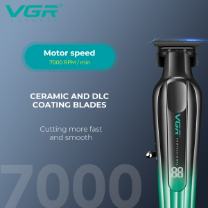 Тример VGR V-935 GREEN, 5 насадок, 7000 RPM, LED display