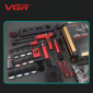Комплект VGR STEPLERSS PRO 4 IN 1 RED, машинка для стрижки (Clipper), триммер, шейвер, фен