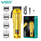 Акумуляторна машинка для стрижки (clipper) VGR V-138 GOLD, 4 насадки, 7000 RPM, 2500 mAh, LED display