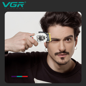 Акумуляторна машинка для стрижки (clipper) VGR V-699 WHITE, 4 насадки, LED display